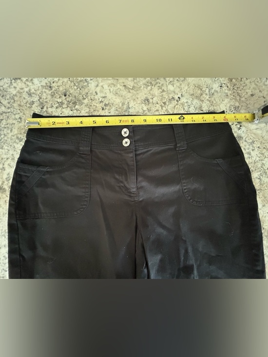 White House Black Market Capri Pants Bermuda Shorts Lace Up Side Ties Black Sz 6 - Picture 10 of 11